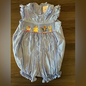 Beauty and the Beast Smocked Romper Stitchy Fish Brand